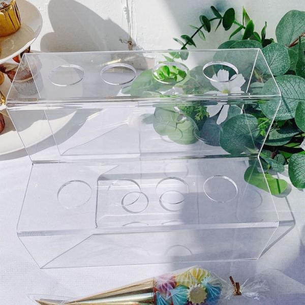 Acrylic Ice Cream Cone Stand Display Holder 1-10 Hole Transparent Acrylic Stand Custom