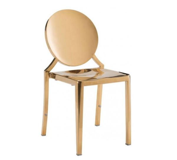 Hot sales Gold Stackable Stainless Steel frame Round back Armless Dining chair