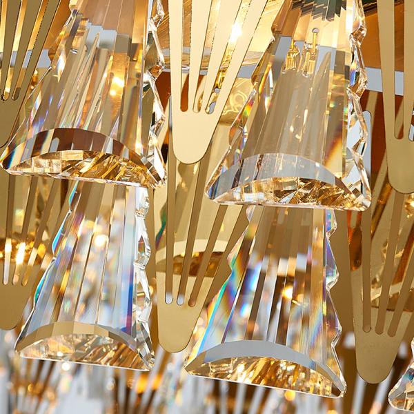 Luxury Gold Crystal Chandelier Kitchen Led Lamp roof decoration ceiling Lamp(WH-CY-230)