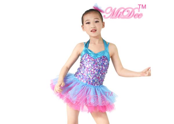 Lovely Ballet Tutu Dance Costume Halter Sequins Party Ballet Performance Costumes