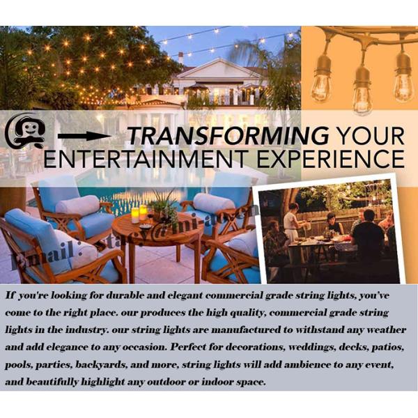 Гнезда голов Э26 Э27 года сбора винограда 15 освещения строки черноты 48фт водоустойчивые декоративные