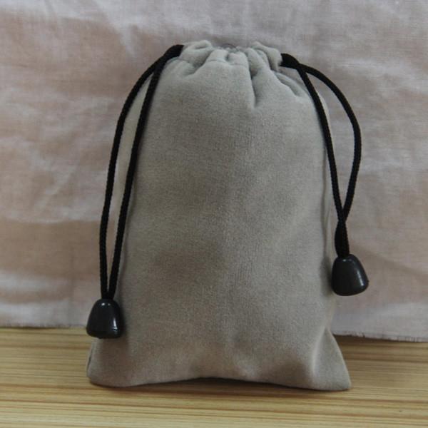 Luz - saco cinzento da joia do cordão de veludo 15x20cm
