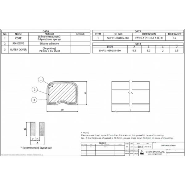 10.5mm Conductive Shielding Gasket Electronic , AU EMI Shielding Gasket