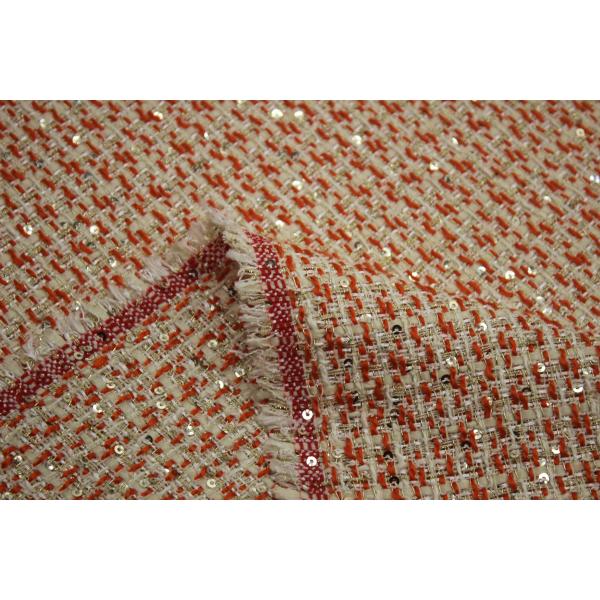 Stock a Roll Wholesale Luxury New Design 100 Polyester Yarn Dyed Tweed Fabric for Autumn and Winter Women's Coat Clothing