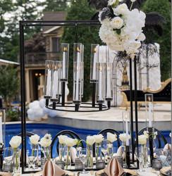 ZT-405B Saixin Novo Quadro de Metal Negro do Pentágono Com Candadeira Suspensa Para Decoração de Casamento