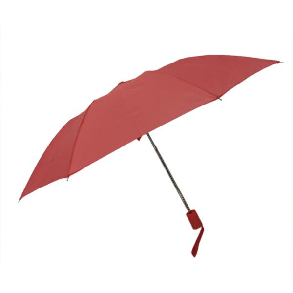 Ladies Two Fold Umbrella , Light Weight Collapsible Rain Umbrella With Plastic Handle