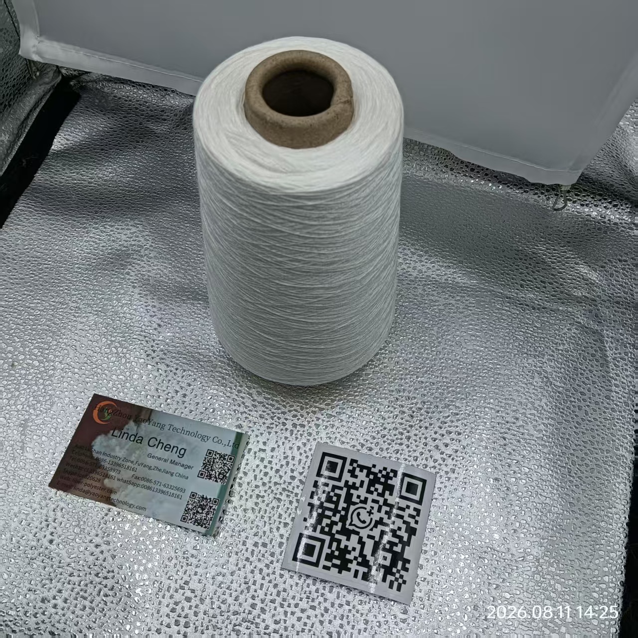 OEKO TEX Standard 100 Certified Polyester Spun Yarn White 20s/2 Cone Package Competitive Pricing