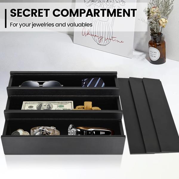 Customized Logo Acceptable Wooden Cologne Stand Perfume Organizer with Hidden Comp