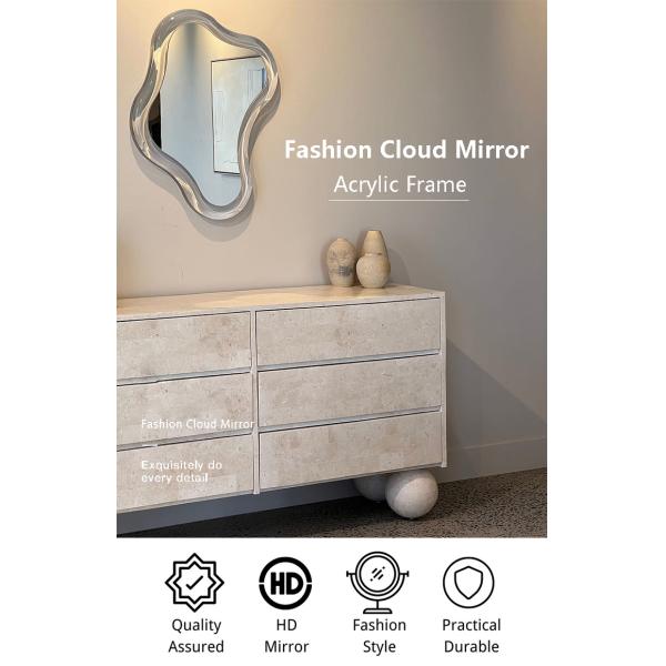 Lighted Acrylic Wall Mounted Magnifying Mirror For Bathroom Vanity
