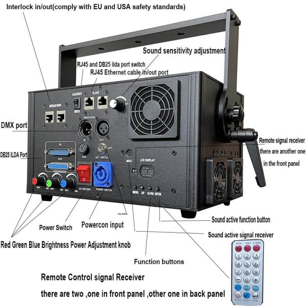 6W Full Color Party Laser Lighting Ios Android APP Control Stage RGB Laser Projector DMX