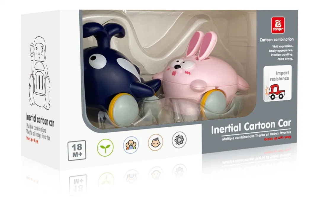 Baby Grab Toys Education Rattle Roll Car Cartoon Children′s Toys Baby Toys Inertia Animal Car