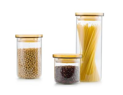 Household Large Glass Canisters Airtight Storage Jars With Lid ODM
