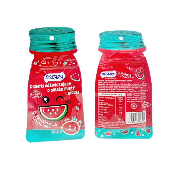 Saquetes de doces sem manteiga com vitaminas e açúcar