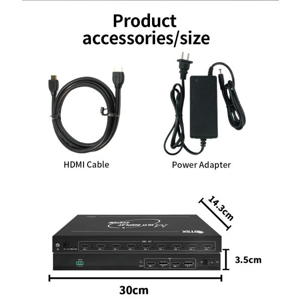 Промышленный многоканальный многоканальный HDMI / DP видеостенный матричный коммутатор