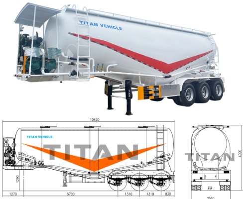 TITAN 3 Axle 40CBM Cement Bulker Trailer for Sale | Cement Bulker Price