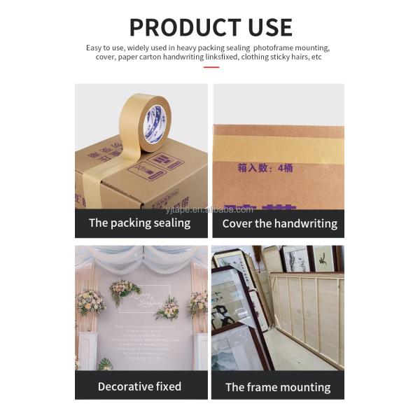 Single Sided Adhesive Reinforced Kraft Paper Tape For Carton Sealing 130-150um