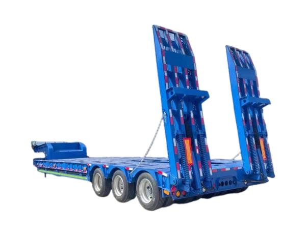 Air Suspension 100 Ton Container Transport Truck Semi Flatbed Trailer with Steel Body
