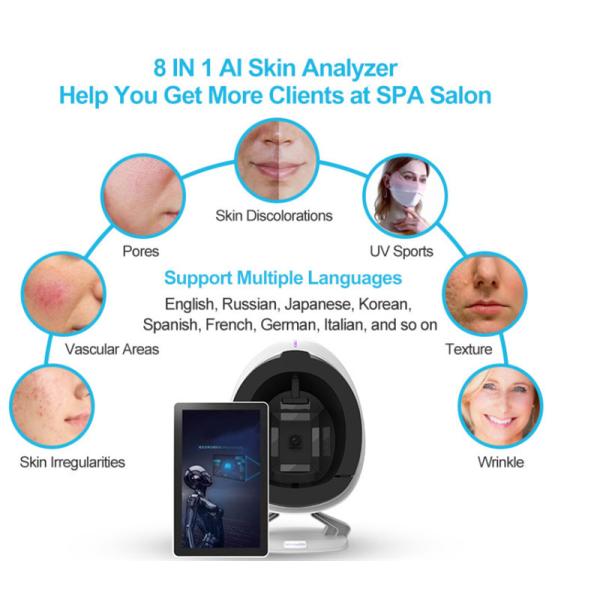 Máquina de Análise de Pele 3D Portátil Pigmento de Rugas Scanner para o Rosto