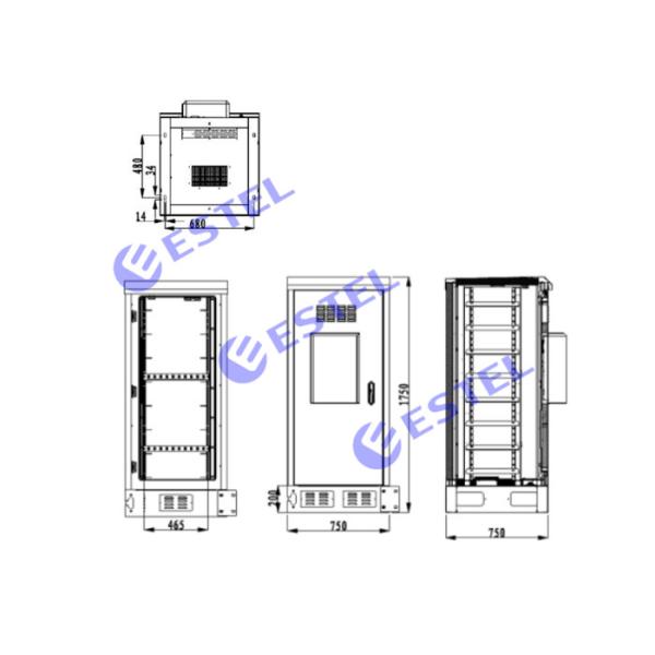 IP55 32U положило на открытом воздухе шкаф на полку сервера с одним парадным входом