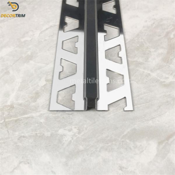 Stainless Steel Finish Tile Accessories Expansion Joint Profile Height 10mm