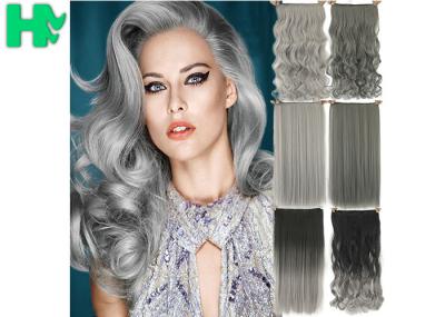 High Light Synthetic Fibre Hair Extensions , Thick Ends Clip In Hair Extension Long Curly Weave