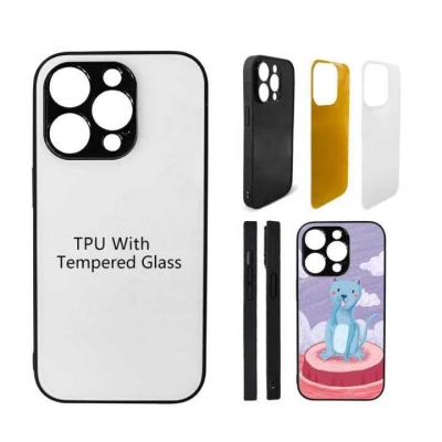 Blank 2D Sublimation Glass Mobile Phone Case For IPhone 14 15 16 Pro Max Plus
