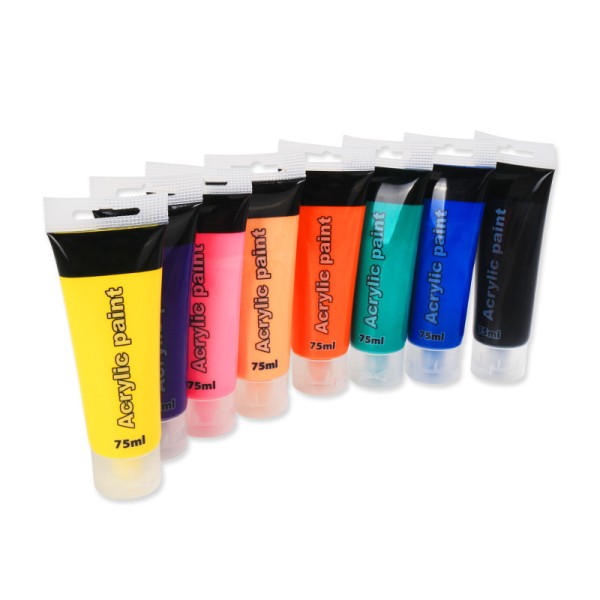 12 Colors 75ml Loose Non-Toxic Tube Artist Acrylic Paint for Kids
