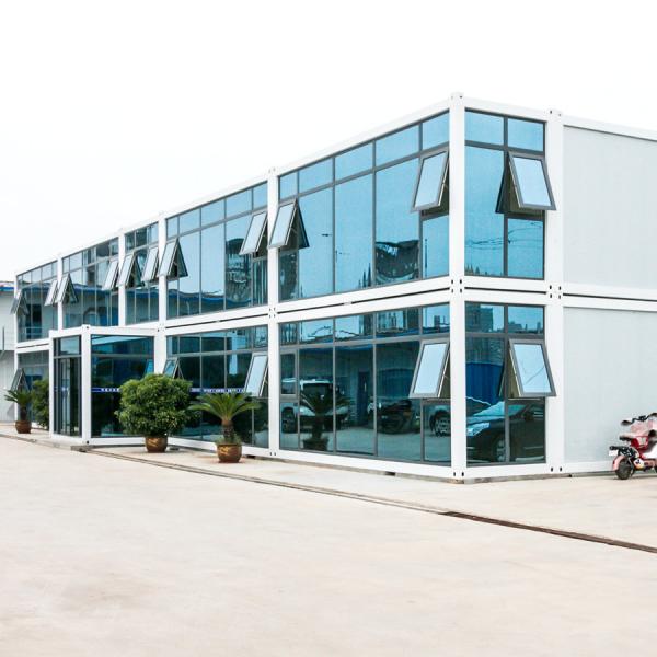 Prefab Home Glass Wall Parts Office with Detachable Container Steel and Affordable