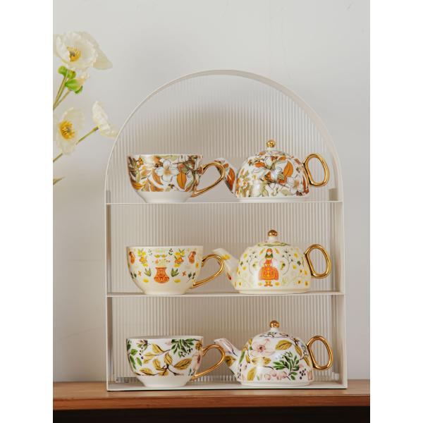 Single Teapot And Cup Set Porcelain Individual Tea Set With Wedding Gift Cup And Saucer