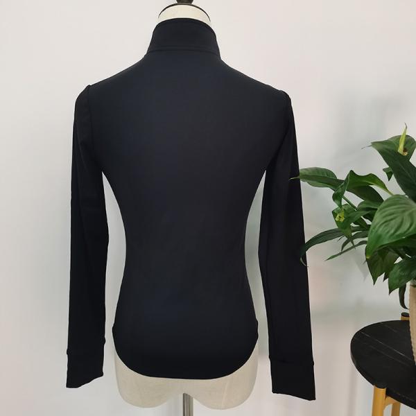 Верховая езда Wicking пота покрывает длинные ехать рубашки молнии основного слоя черные женские