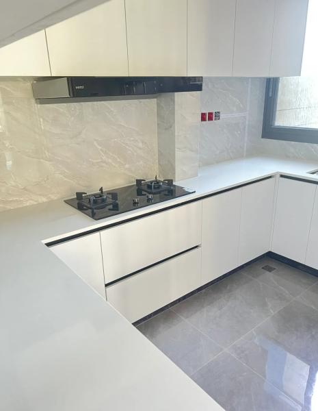 Customization Kitchen Cabinets Modern Cupboard with Quartz Stone Counters