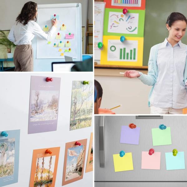 16Pcs Multi Color Magnetic Thumbtacks Metal Refrigerator Magnets For Classroom Kitchen Office