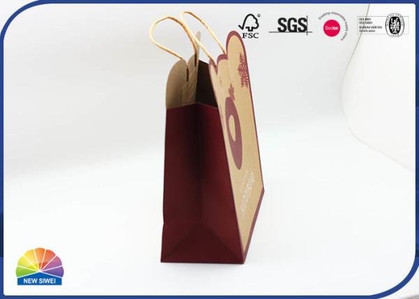 4C personalizado imprimiu o saco de papel Kraft Matte Lamination For Christmas do presente
