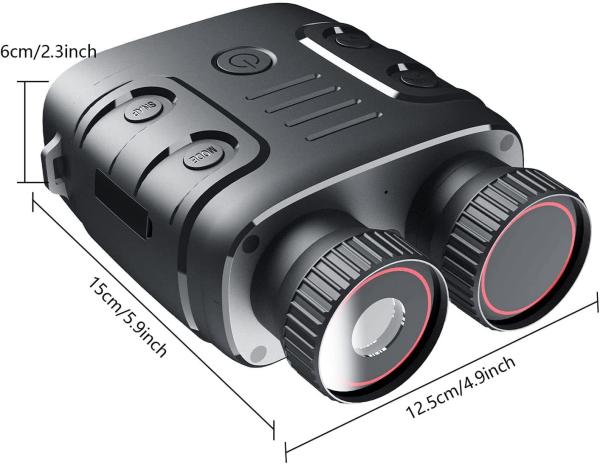 2.4 Large Viewing Screen Night Vision Goggle 5X Optical Zoom Cloudy Nights Binoculars