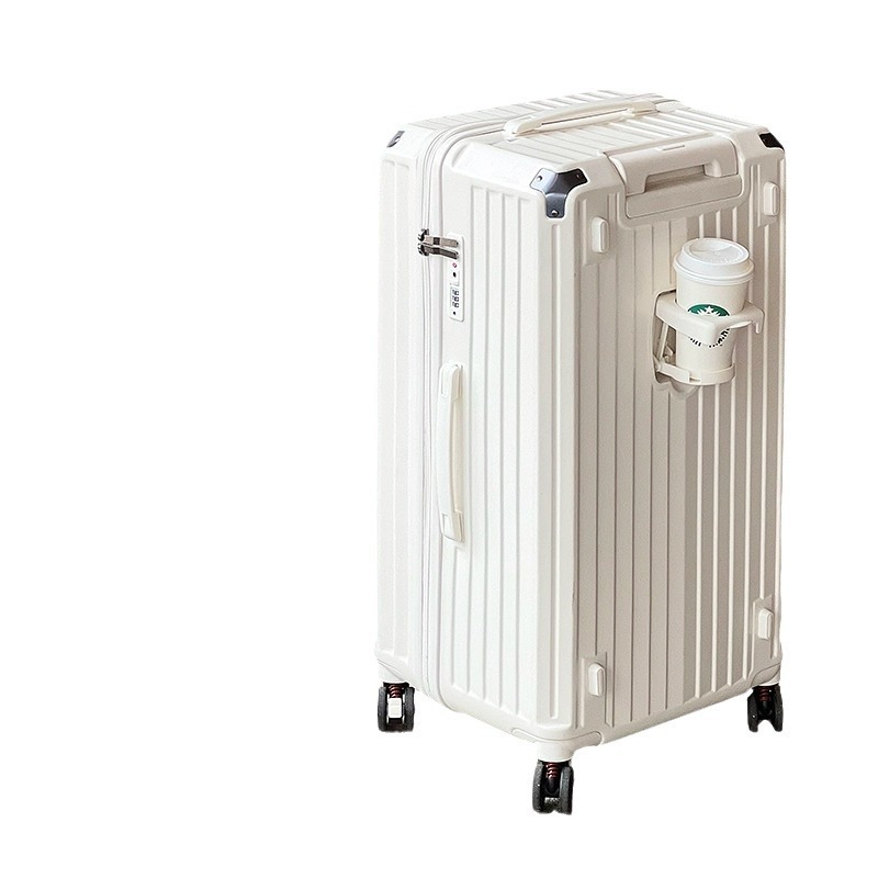 Fashionable Business Travel Luggage Roller Bag Large Lightweight Suitcase With Cup Holder