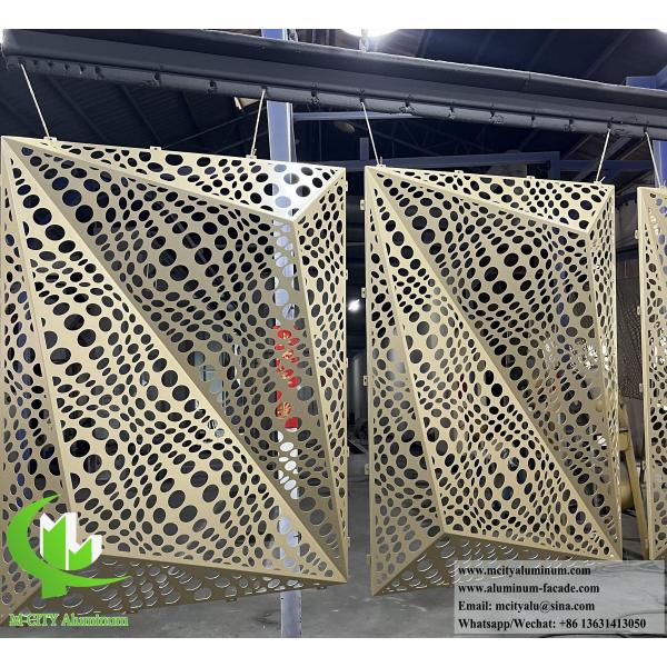 Écran métallique découpé au laser Panneau d'aluminium revêtement PVDF Forme 3D Pour la décoration de façade de bâtiment