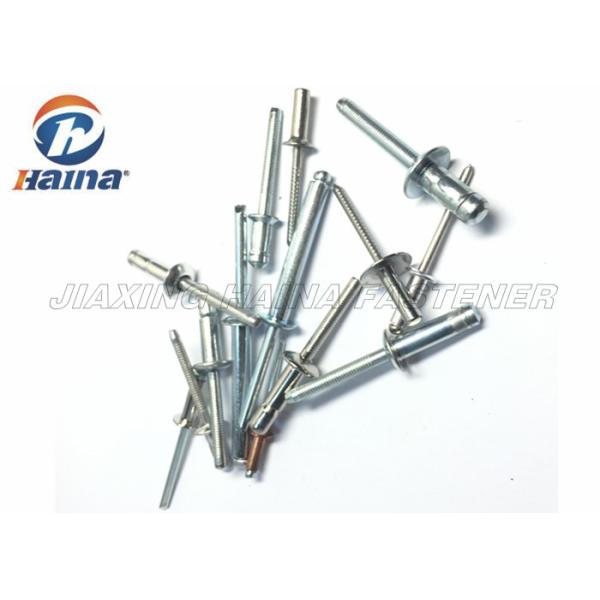 Zin Plated Aluminum / Steel Material Head Blind Rivets Nuts