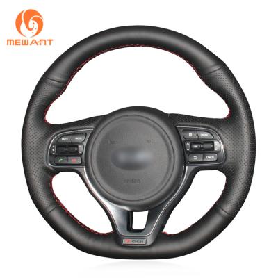Custom Artificial Leather Steering Wheel Cover Fan Club Design Style Purple Thread Color