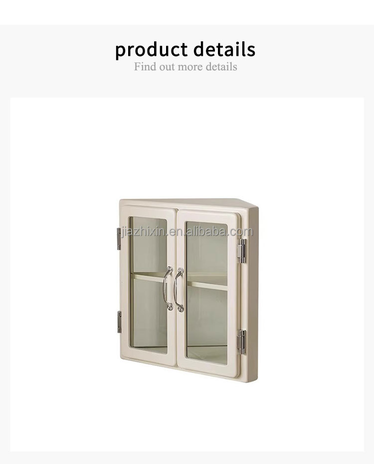 New Metal Triangle Corner Cabinet Rustproof Office Desktop File Storage Rack Bedroom Perfume Make up Display Organizer Dustproof
