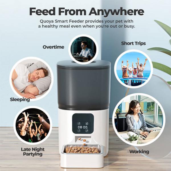 White ABS 6L Smart Cat Feeder Automatic Pet Camera Feeder For Small Animals