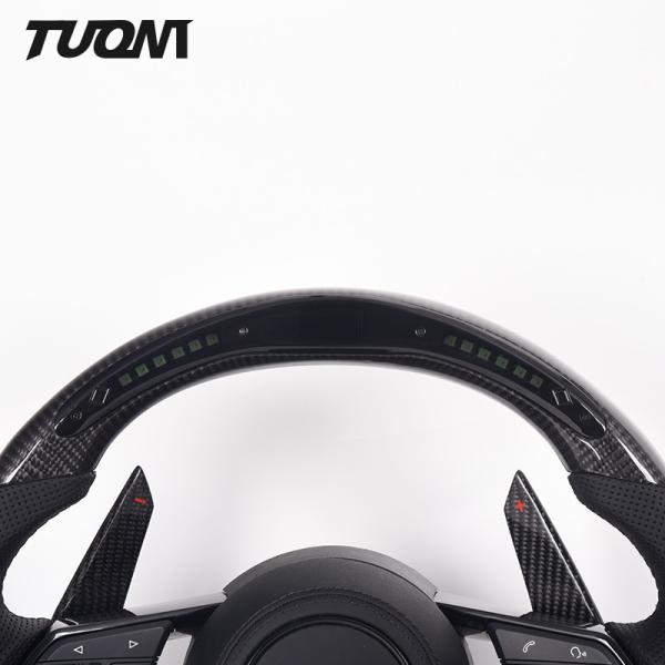 Real Carbon Fiber Leather Audi S7 Steering Wheel With Paddle Shifters Customized