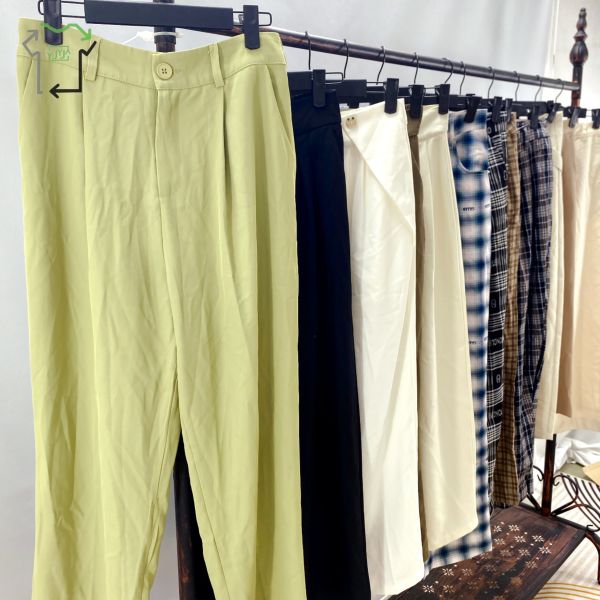 Women's Used Trousers High Waist Wide Leg Drape Second Hand Autumn Casual Pants