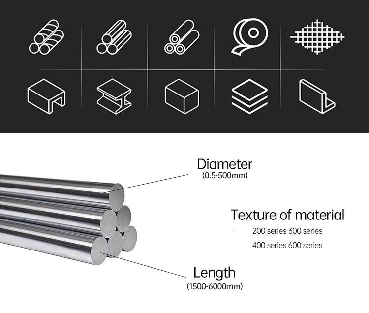 ASTM Solid Stainless Steel Round Bar A-276 TYPE-316L Bright 500mm