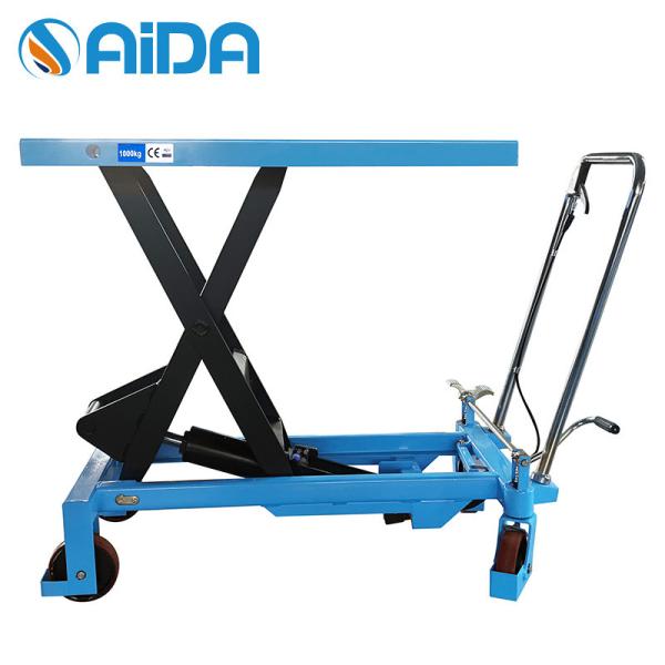 Altura máxima de elevação de 1300 mm Elevador de mesa hidráulico 350 kg Capacidade nominal Operação de pé fácil