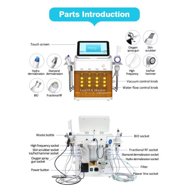 Non Invasive 9 In1 Skin Care Blackhead Removal Skin Regeneration Hydra Beauty Machine