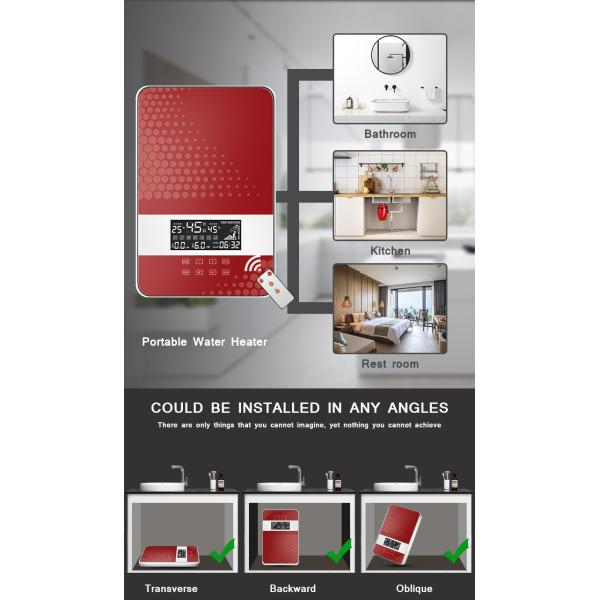 8KW Electric Instant Hot Water Heater For Showers Portable ROHS