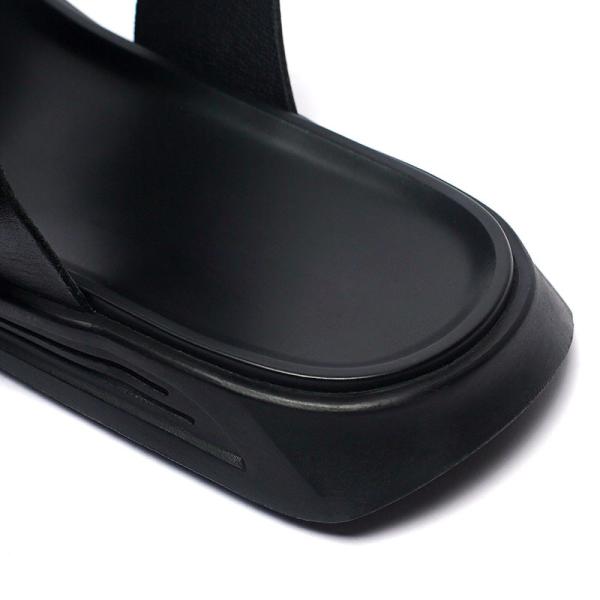 Anti Skid Top Rounded Rubber Outsole Mens Leather Sandals