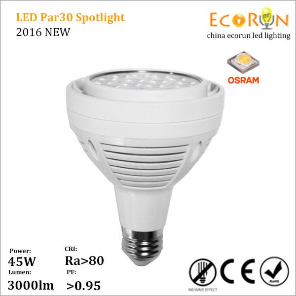 good quality cri80 osram smd3535 e27 par30 led spotlight 35w 40w 45w with ce rohs