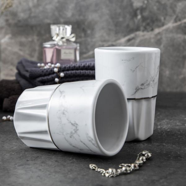 5 Pcs Ceramic Bathroom Set , Soap Dispenser Ceramic Set For Hotels Sanitary Ware