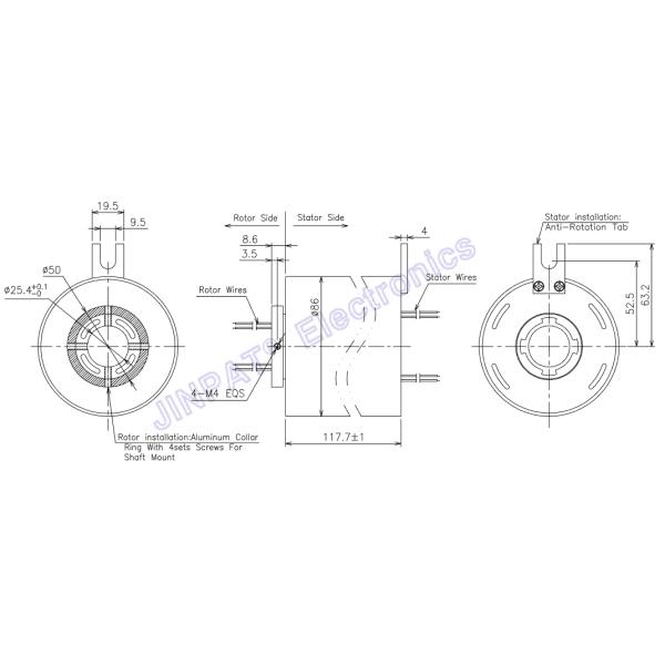 Внутренний диаметр 25.4mm через снабжение жилищем сплава алюминия кольца выскальзывания скважины